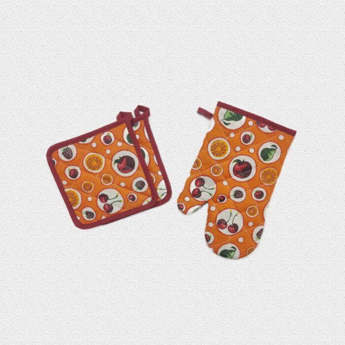 Printed 3-Piece Oven Mitt & Pot Holder Set – Extra Thick Cotton, Heat Resistant to 500°F - Image 4