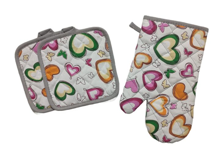 3-Piece Oven Mitt & Pot Holder Set – Extra Thick, Heat Resistant to 500°F - Image 3