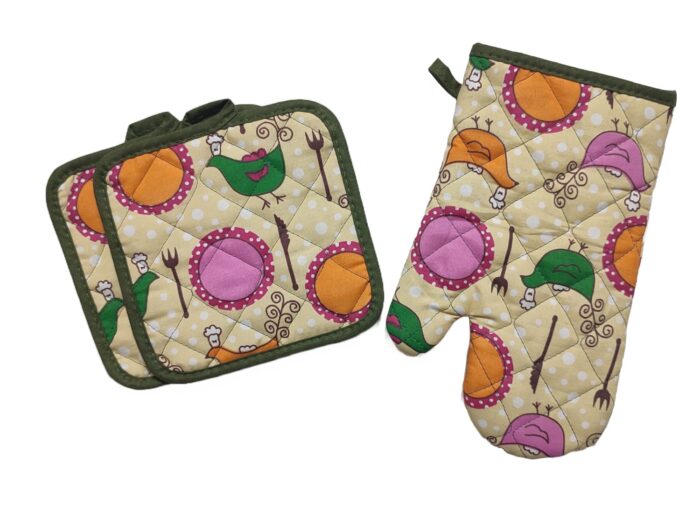 3-Piece Oven Mitt & Pot Holder Set – Extra Thick, Heat Resistant to 500°F - Image 4