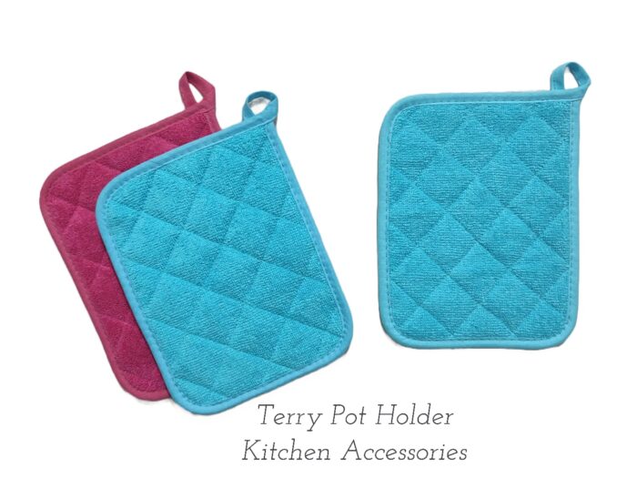 100% Cotton Terry Potholders – Heat Resistant, Ergonomic Grip, Machine Washable (Graphite) - Image 4