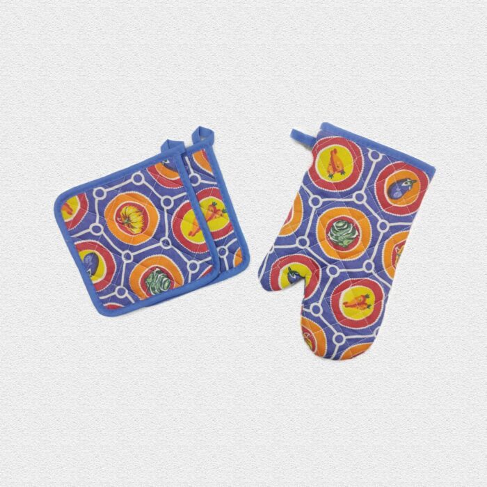 Printed 3-Piece Oven Mitt & Pot Holder Set – Extra Thick Cotton, Heat Resistant to 500°F - Image 5